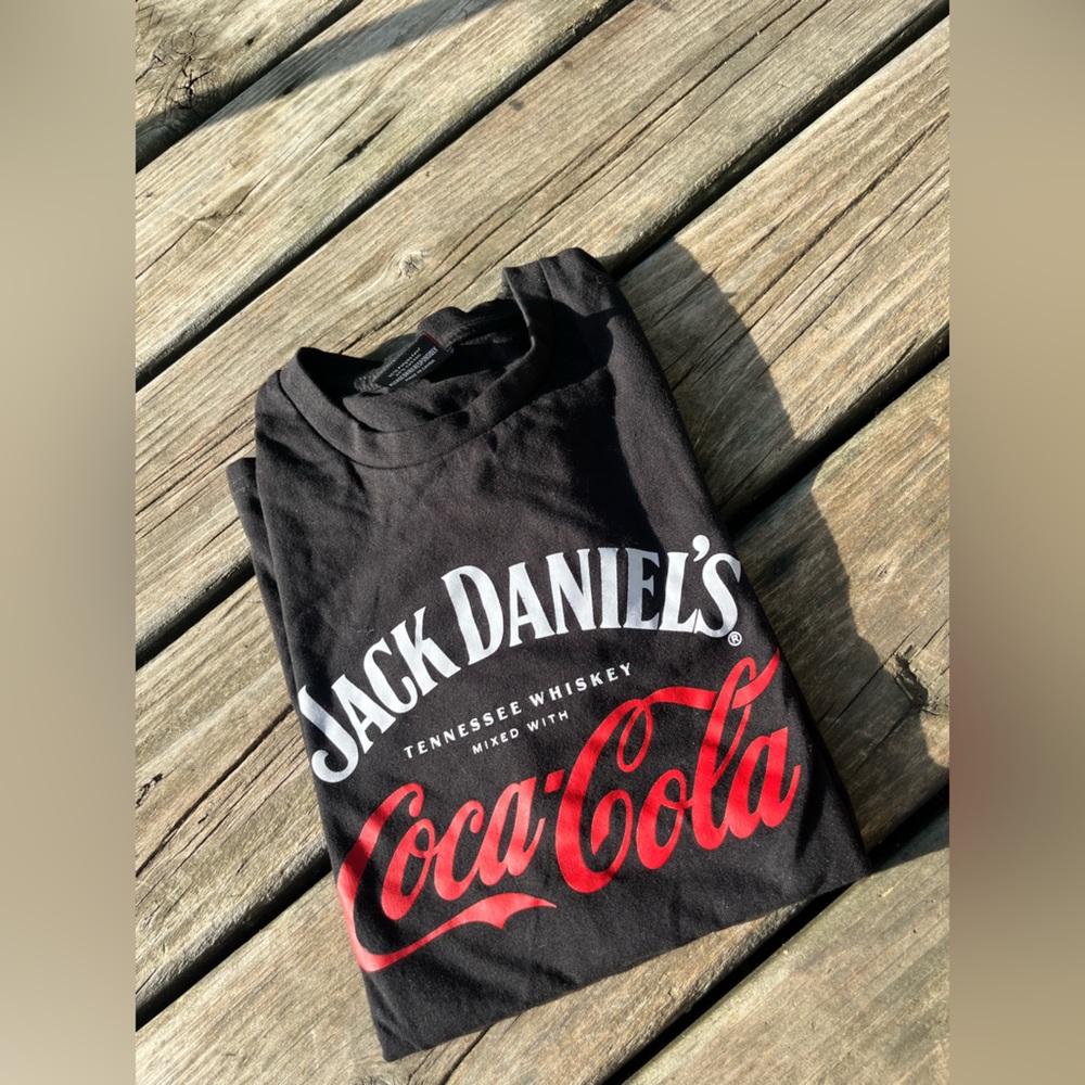 Jack Daniel's Coca-Cola T-Shirt Black Graphic Tee Adult S Unisex NWOT